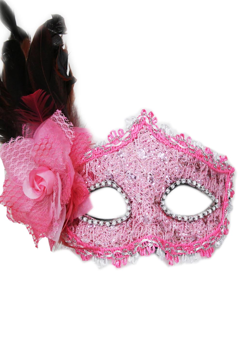 Maschera con fiore rosa